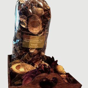 Dried Scented Potpourri Lavender Scent with Rustic Wooden Fragrance Tray